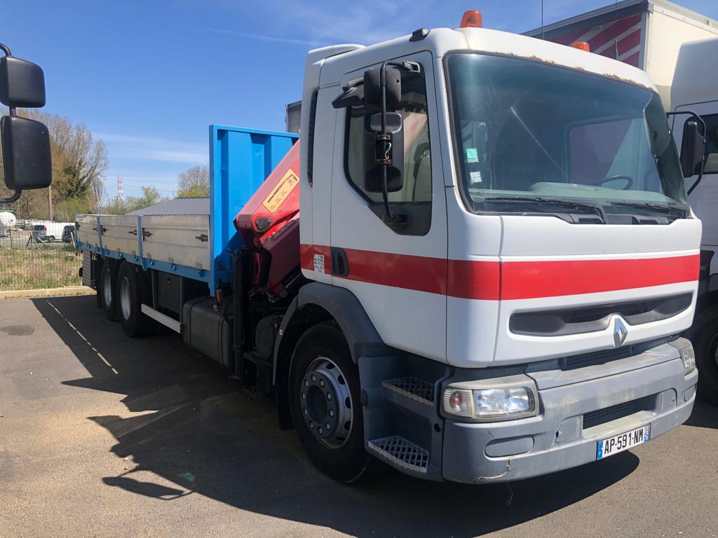 CAMION RENAULT PLATEAU GRUE MARREL 16T/M